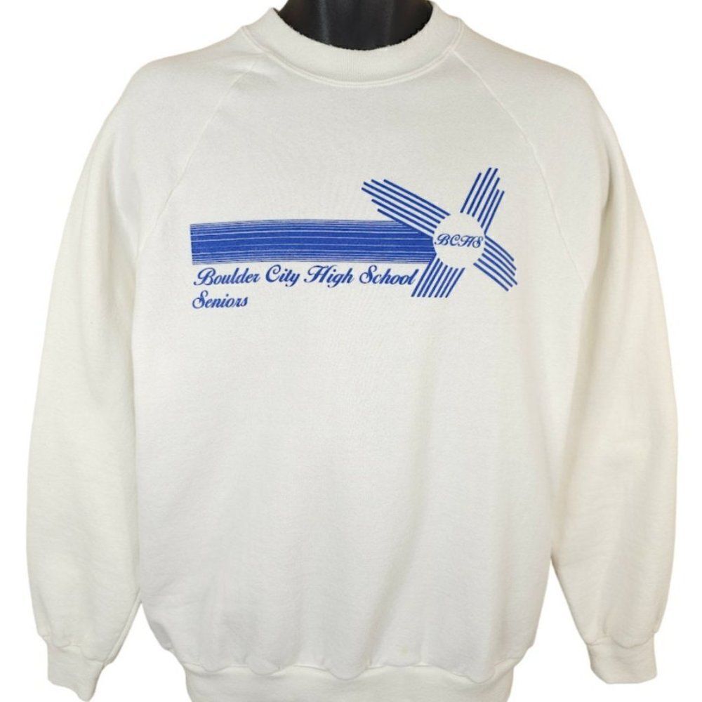 Vintage Boulder City High School Sweatshirt Mens Size Medium 80s Class Of 88 - Picture 2 of 8